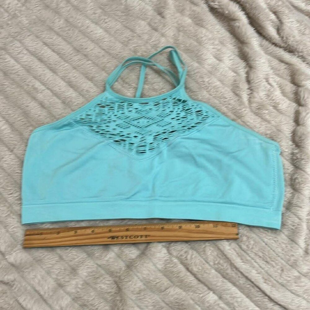 Turquoise Strappy Halter Bralette